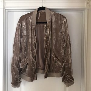 Free people velvet bomber jacket